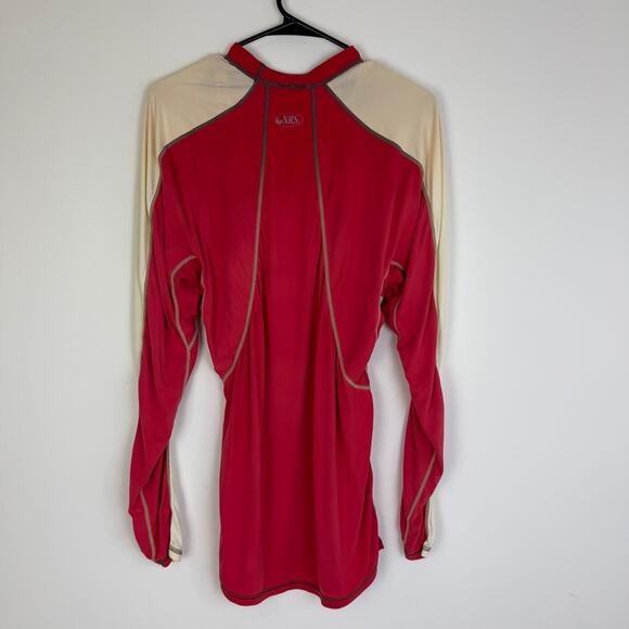 NRS Mens Rashguard Hydrosilk LS UV Protection Red/Beige Long Sleeve Shirt Medium - Picture 2 of 13